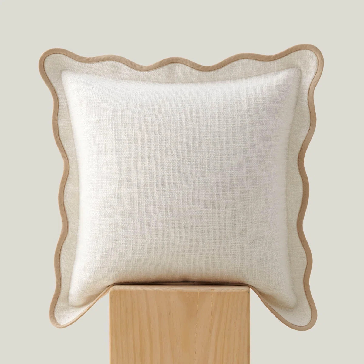 Double Stitch Cotton Decorative Scalloped Throw Pillow Coveron | Wayfair North America