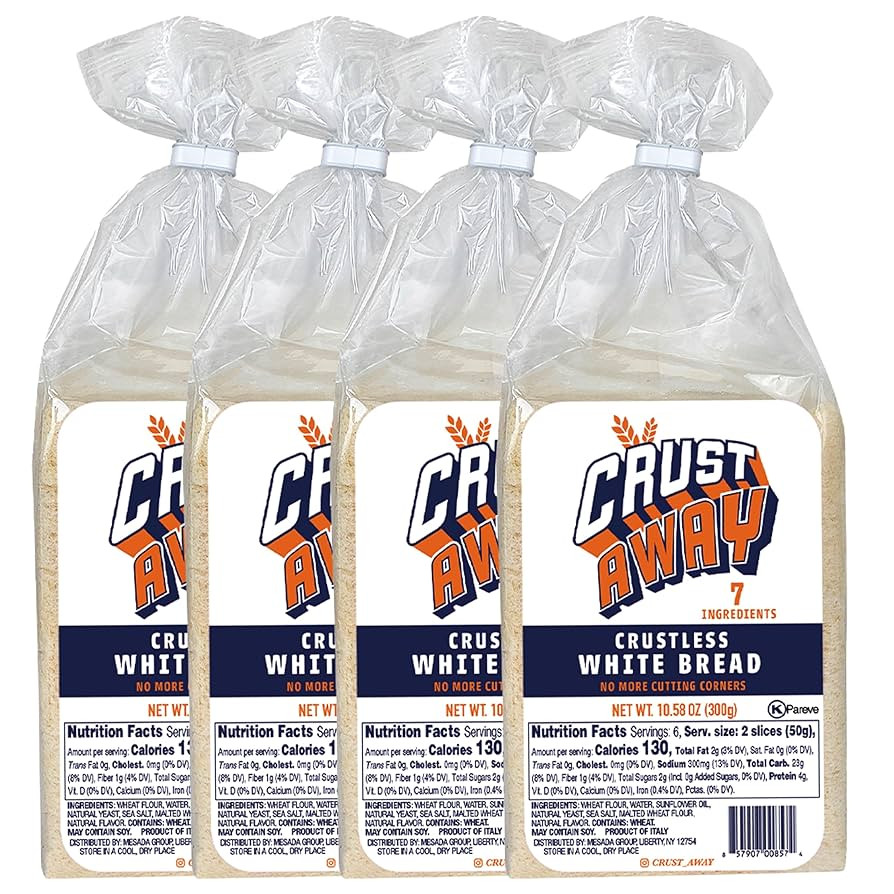 Crust Away Crustless White Bread – 7 Clean Ingredients – Non-GMO, Kosher, All Natural – 14 ... | Amazon (US)
