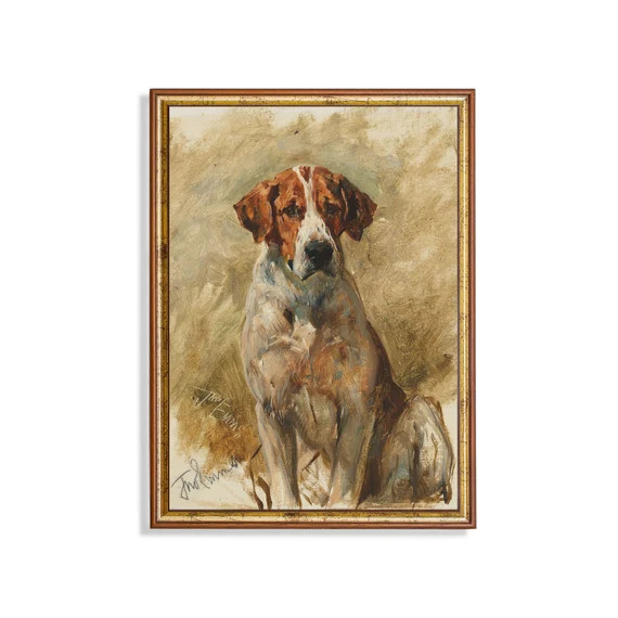 Vintage Dog Portrait Painting  Antique Dog Print  Moody - Etsy | Etsy (US)