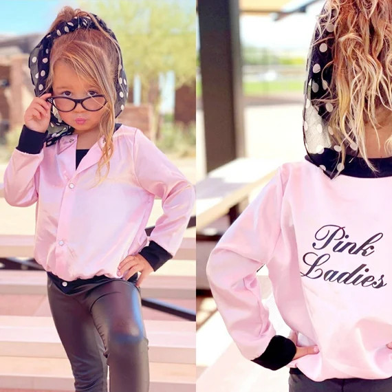 Pink Ladies inspired Jacket, sandy Costume, Pink Bomber, Pink jacket,  Baby Costume, Halloween Co... | Etsy (US)