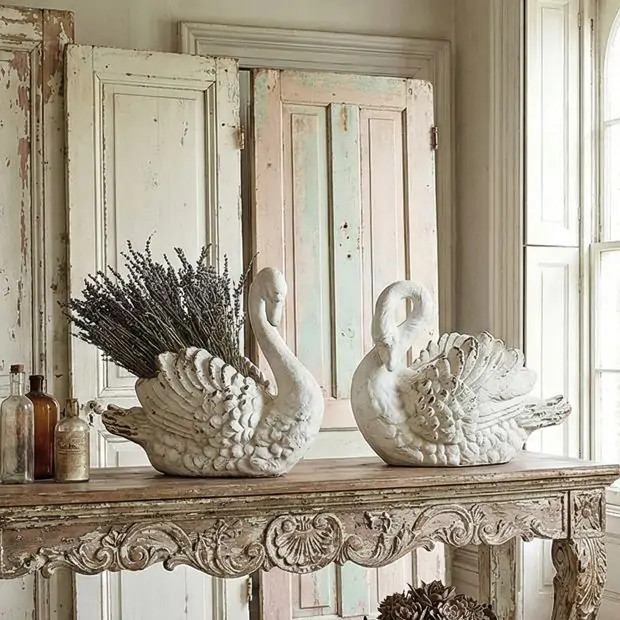 Graceful Swan Planter | Antique Farm House