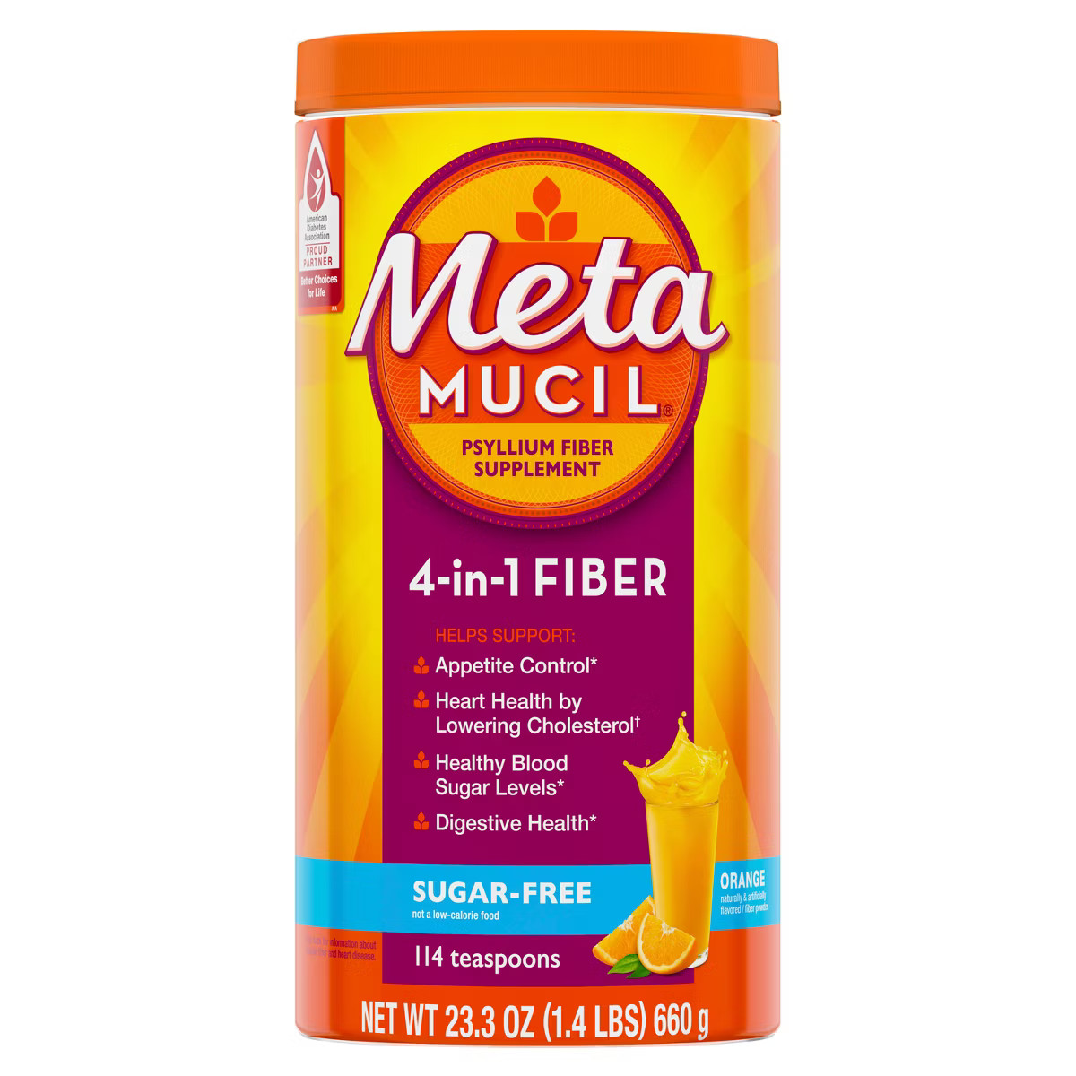 Metamucil Psyllium Fiber Supplement Sugar Free Powder - Orange | Target