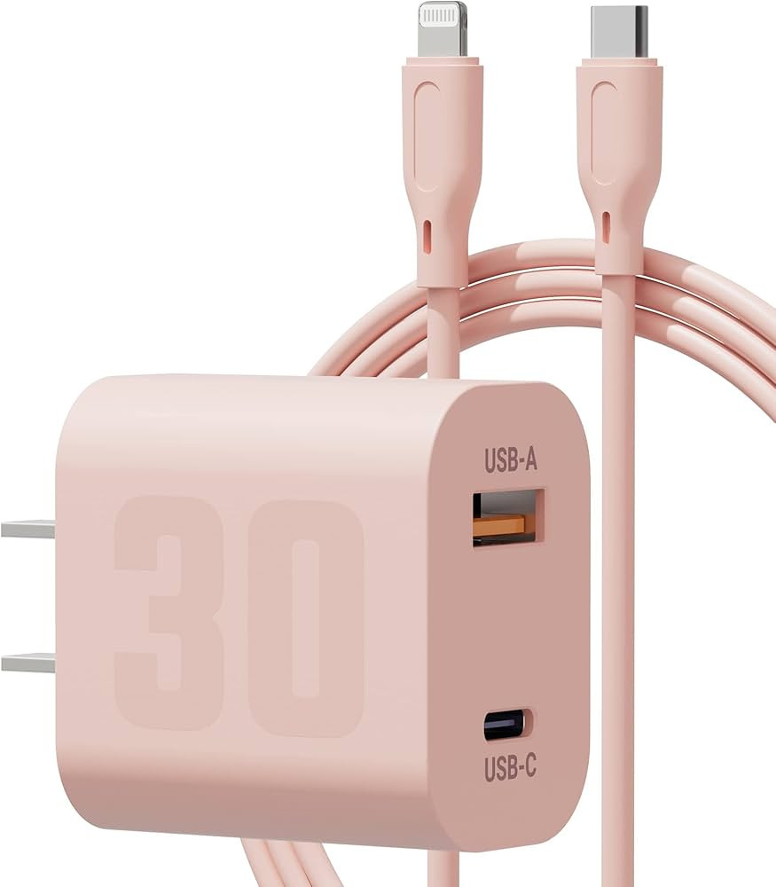 30W USB C GaN Charger for iPhone Fast Charging [Apple MFI Certified], Dual Port Block Wall Plug P... | Amazon (US)