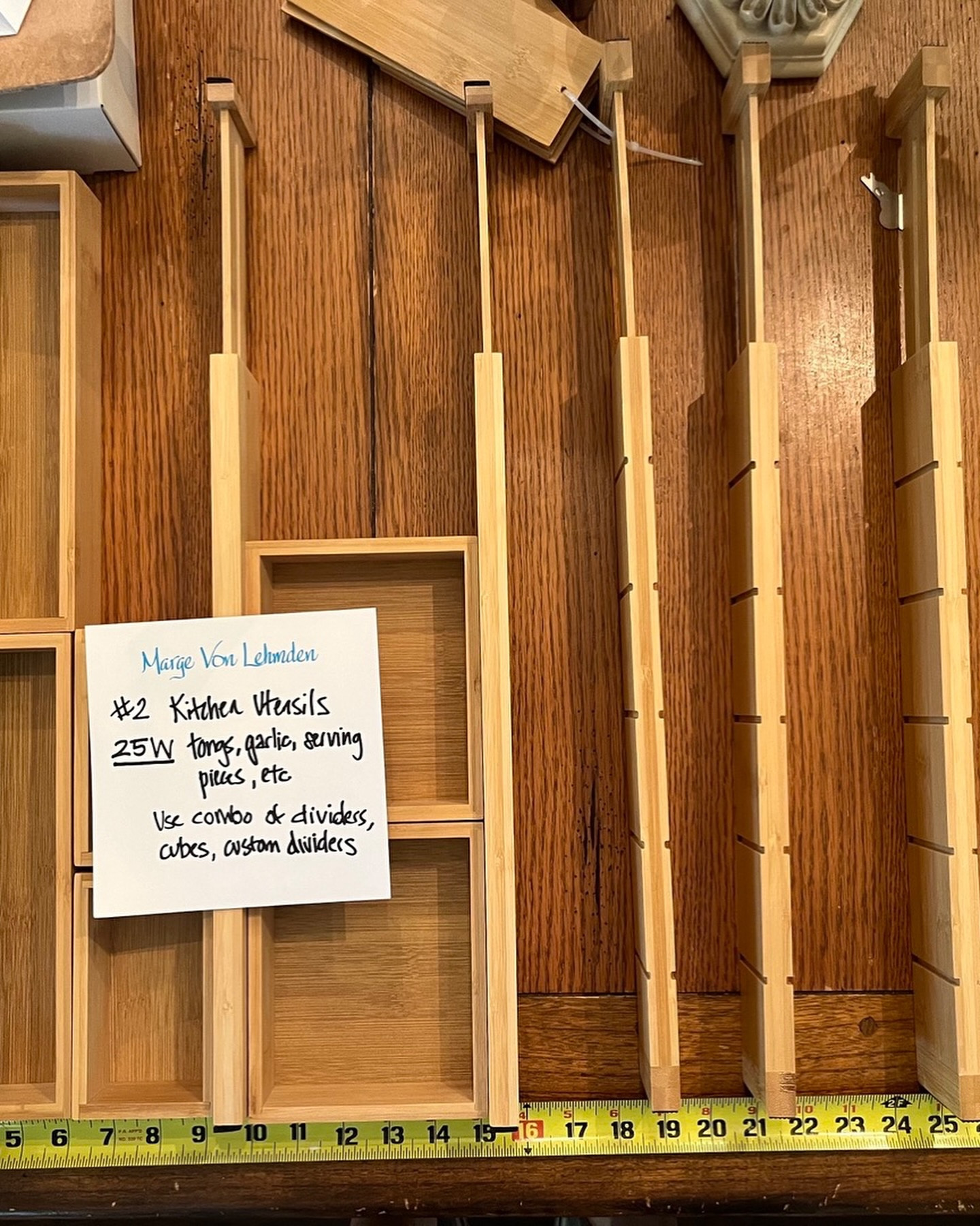 Custom it’s what we do! Before you add the “standard” bamboo organizer isn’t really “standard”. Need a custom solution you’ve come to the right place! 
.
.
.
#savannahorganizer 
#homeorganizer #houseofvon #professionalorganizer #savannah #declutter #professionalorganizing  #organization #organizedlife #closetgoals #ordernotperfection 
#lessismore 
#organizedmove
#loveyourhome