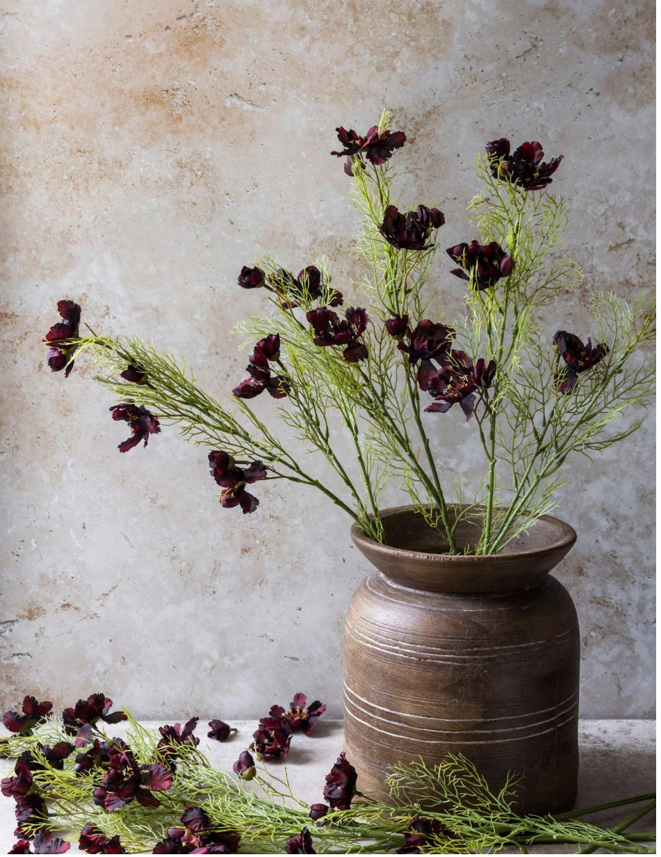 With its rich, deep hue and natural, free-spirited form, these artificial cosmos bring warmth and effortless charm to any floral arrangement. #cosmos #fauxfloral #fauxflowers #fallfloral #falldecor #floralarrangement #homestyling #homedecor 

 #LTKSeasonal #LTKHome #LTKStyleTip