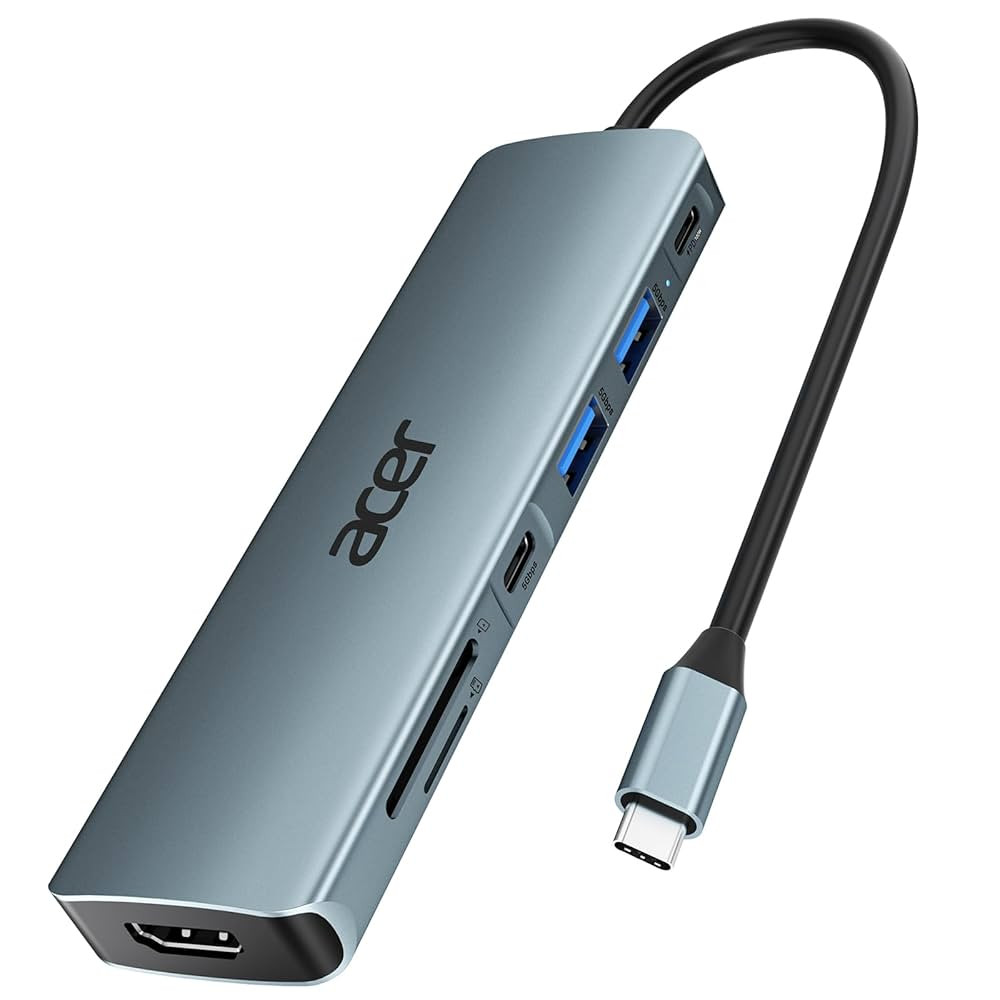 Acer USB C Hub, 7 in 1 Multi-Port Adapter for Laptop, 4K, HDMI Splitter with 2 USB A 3.1 & Type-C... | Amazon (US)
