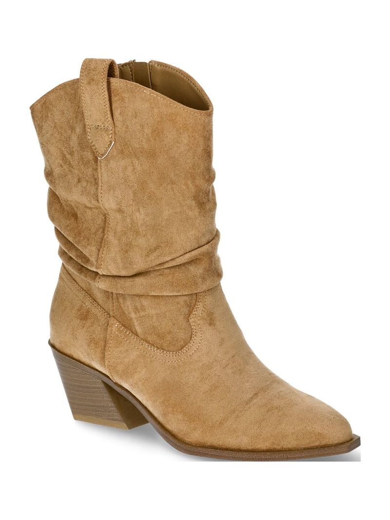 Time and Tru Women's Western Slouch Boots | Walmart (US)