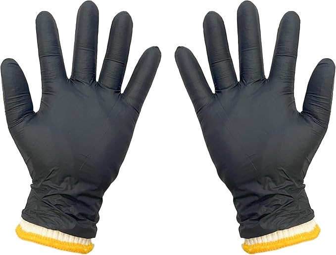 BBQ Gloves Disposable 100 Black Nitrile Gloves & 4 Cotton Glove Liners Reusable Heat Resistant No... | Amazon (US)