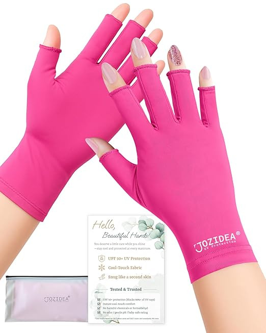 UV Gloves for Gel Manicures, UPF50+ UV Protection Gloves, Fingerless Design for Nails Protect Han... | Amazon (UK)