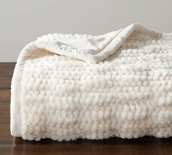 Faux Fur Honeycomb Throws | Pottery Barn (US)