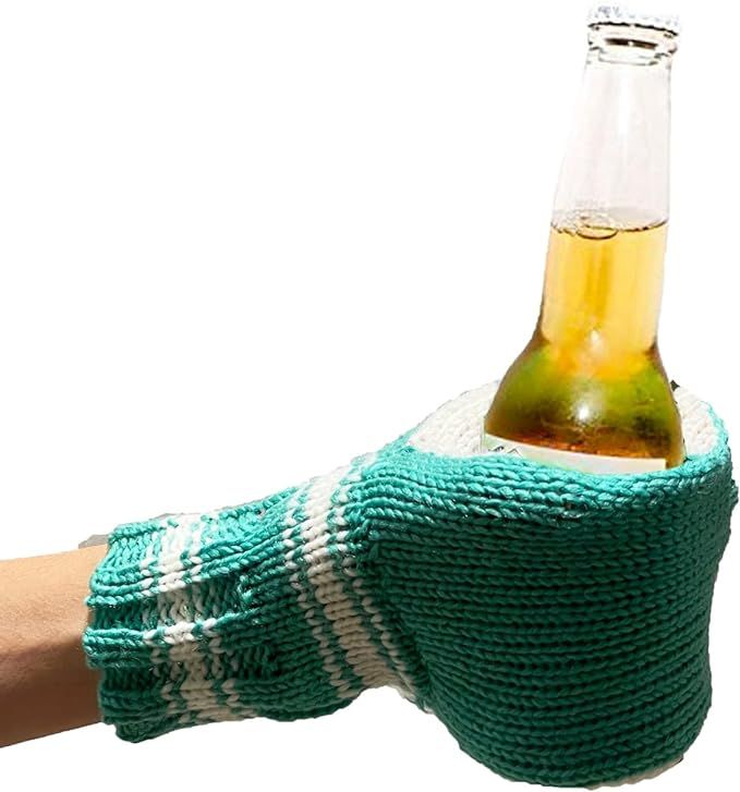 Suzy Beer Mitt, Knit Mitt Beverage Insulating Beer Glove Keeps Your Drink Cold and Your Hand Warm | Amazon (US)