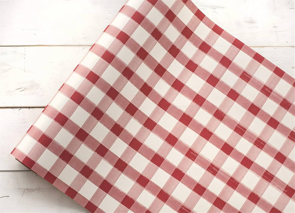 Paper Table Runner Roll - Red White Buffalo Check Plaid Pattern for Parties or Weddings - Disposa... | Amazon (US)