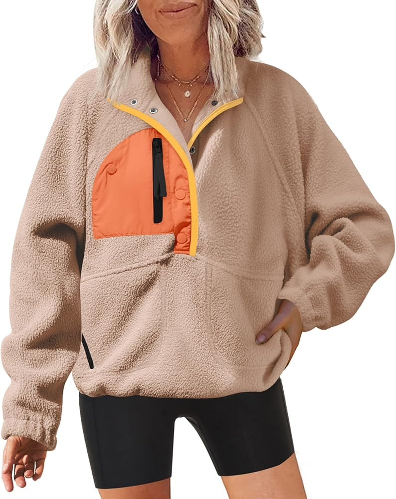 Nirovien Womens Fleece Jacket Long Sleeve Sherpa Pullover Button Down Fuzzy Sweatshirt Warm Outwe... | Amazon (US)