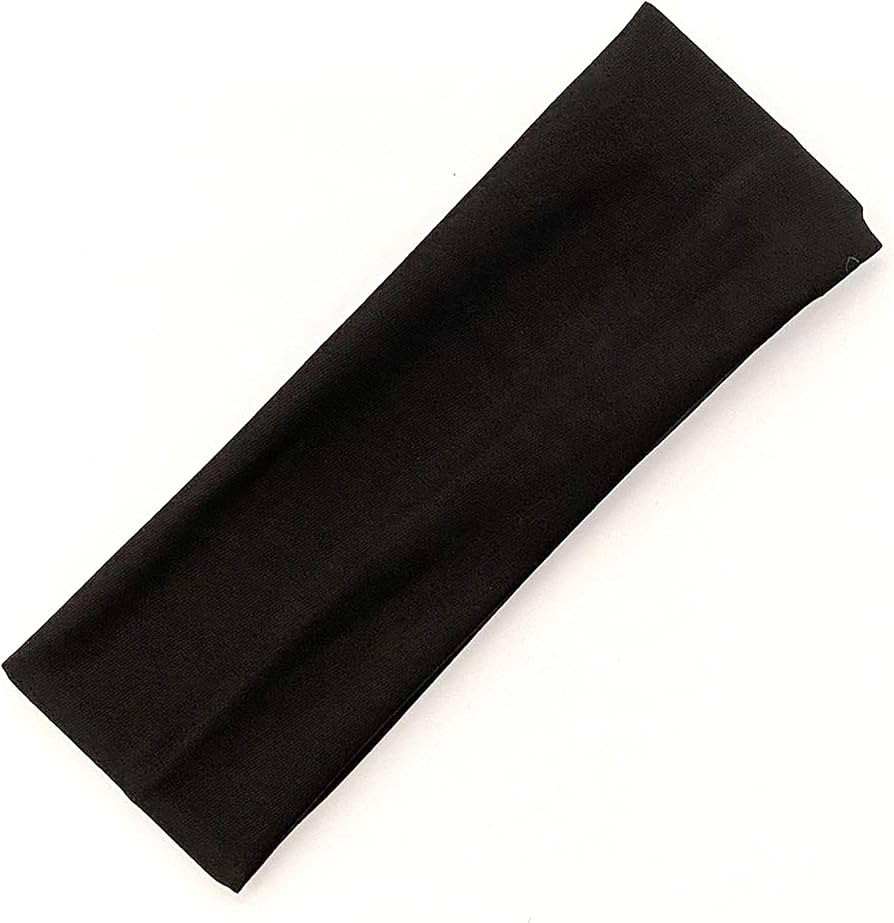 7cm Plain Stretchy Fabric Headband Kylie Band Headband Hairband Hair Bandeau (Black) | Amazon (UK)