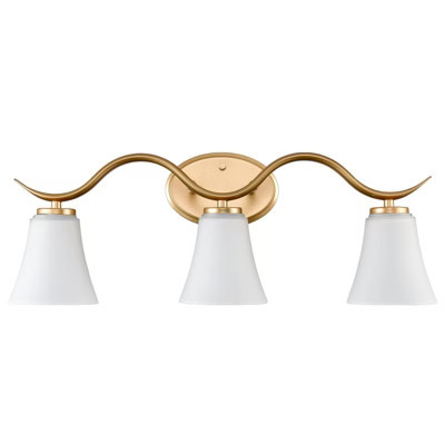 Claxy Modern Gold Bathroom Vanity Light Fixture 3-Light Milk Glass | Target