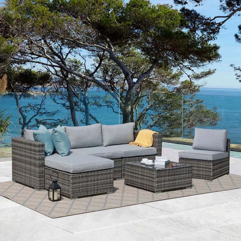 Eudy 5 - Person Outdoor Seating Group with Cushions | Wayfair North America