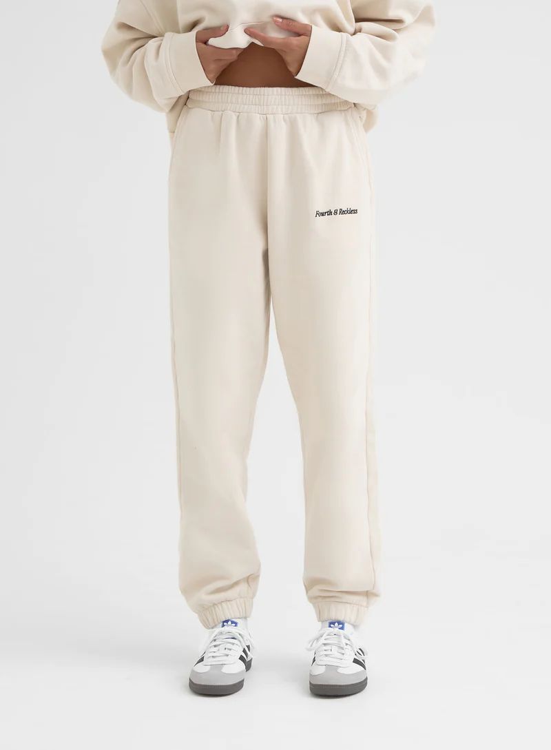 Cream Oversized Fourth Branded Jogger - Seren | 4th & Reckless