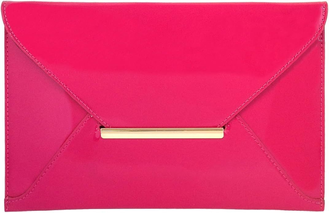 Faux Patent Leather Envelope Candy Clutch Bag | Amazon (US)