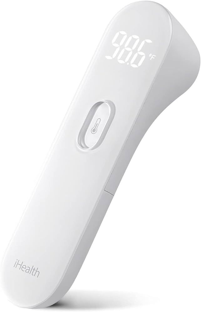 iHealth No-Touch Forehead Thermometer, Infrared Digital Thermometer for Adults and Kids, Touchless Baby Thermometer, 3 Ultra-Sensitive Sensors, Large LED Digits, Quiet Vibration Feedback, Non Contact | Amazon (US)