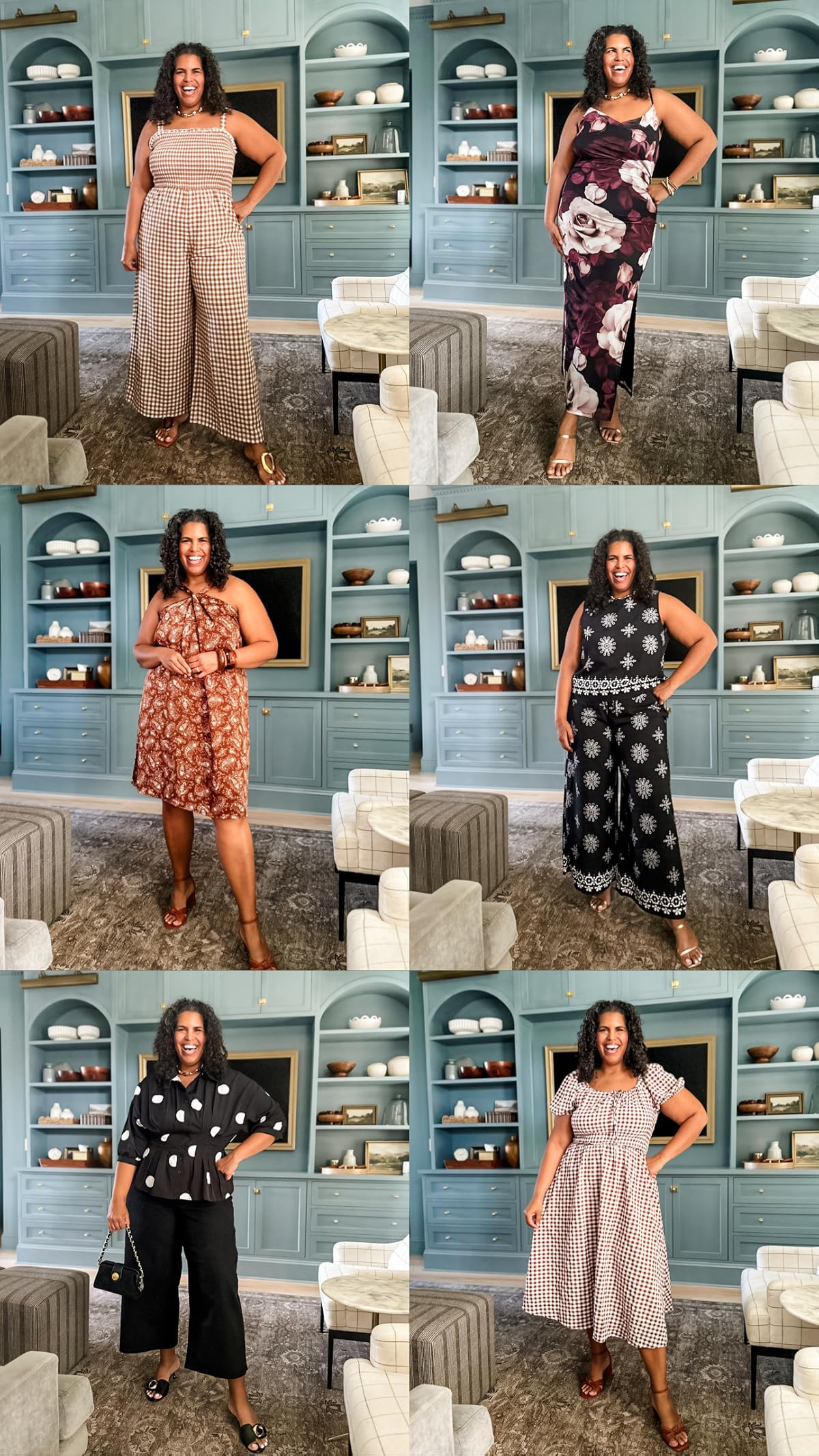 Loving the chic jumpsuits and pretty dresses. Perfect for casual outings or vacation. Wearing size xxl in most things, 2x in gingham plus dress and size 20 in black jeans #summerstyle #amazonfinds 

 #LTKootd #LTKOver40 #LTKPlusSize