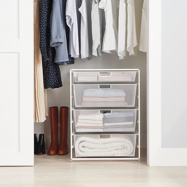 Elfa White Wide Drawer Solution | The Container Store