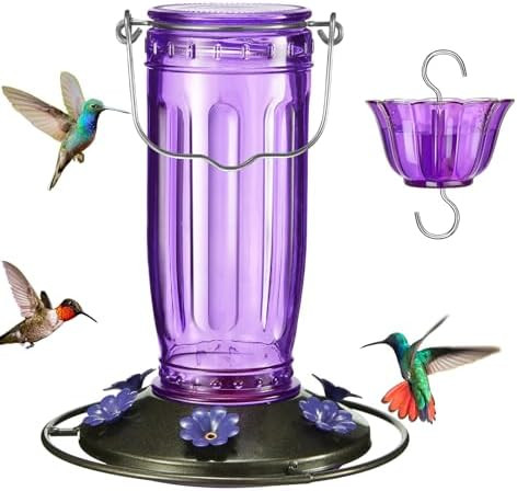 Kingsyard Glass Hummingbird Feeder for Outdoors Wild Bird Feeder with 6 Feeding Ports Hanging for... | Amazon (US)