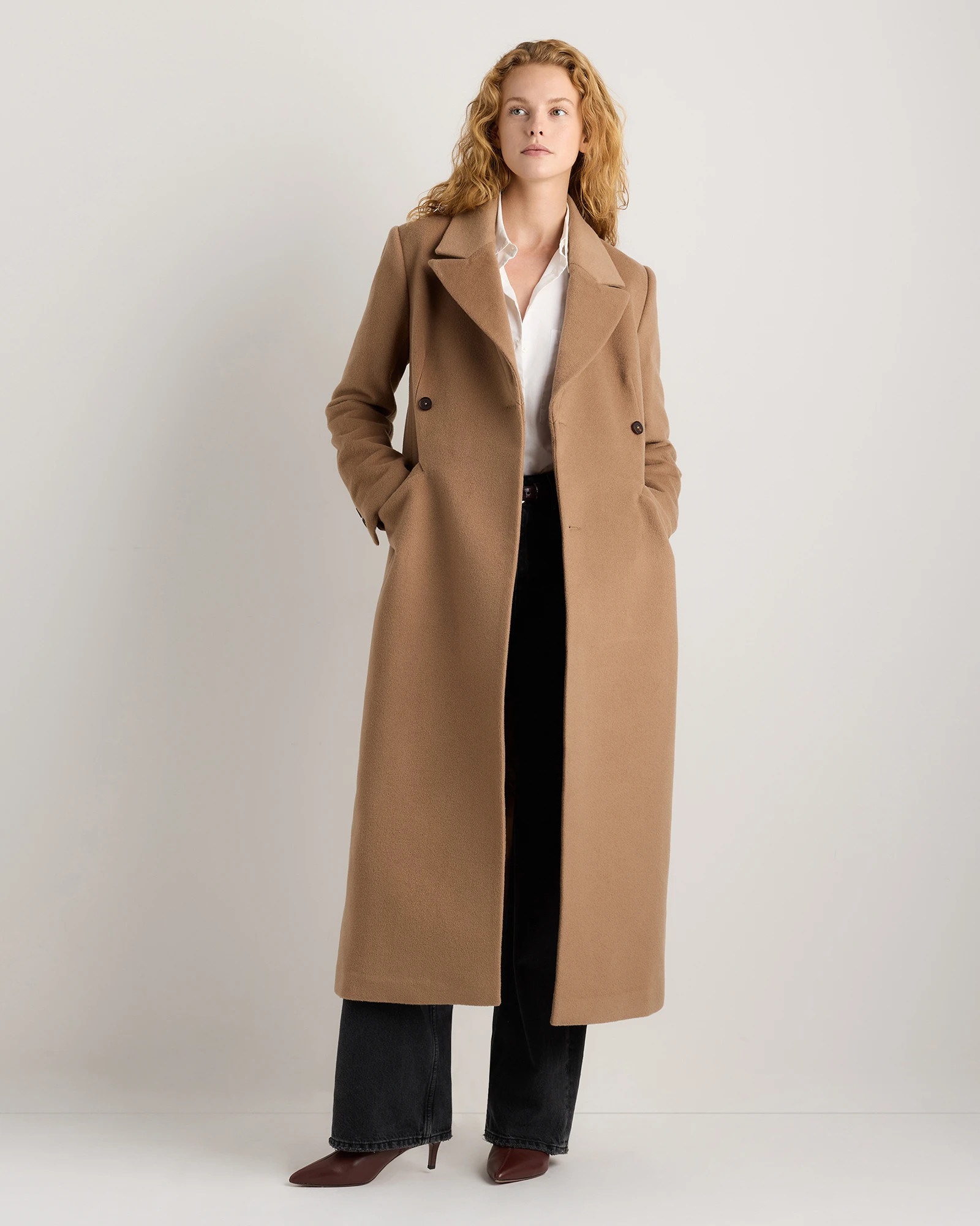Wool Cashmere Tailored Long Coat | Quince