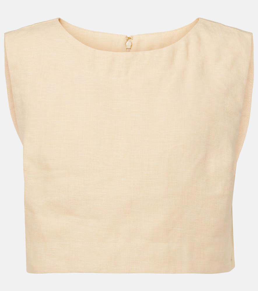 Posse Martina linen crop top | Mytheresa (UK)