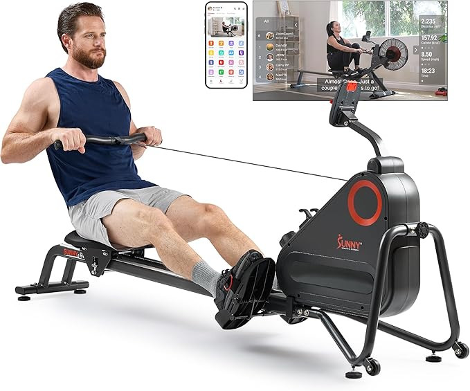 Sunny Health & Fitness Magnetic Rowing Machine for Home Exercise, Quiet & Smooth Rower with Compa... | Amazon (US)
