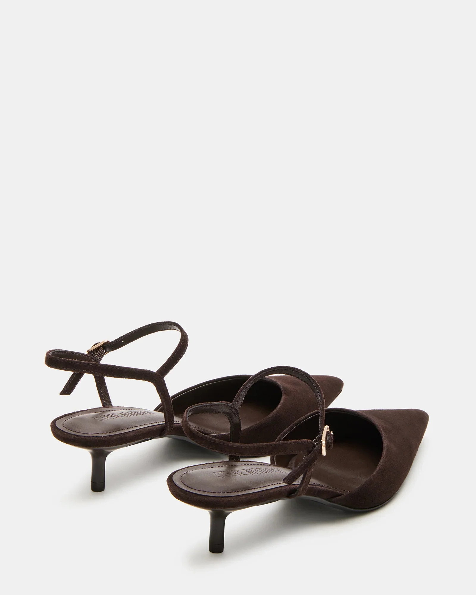 ADELAIDE Brown Suede Pointed-Toe Kitten Heel | Women's Designer Heels | Steve Madden (Canada)