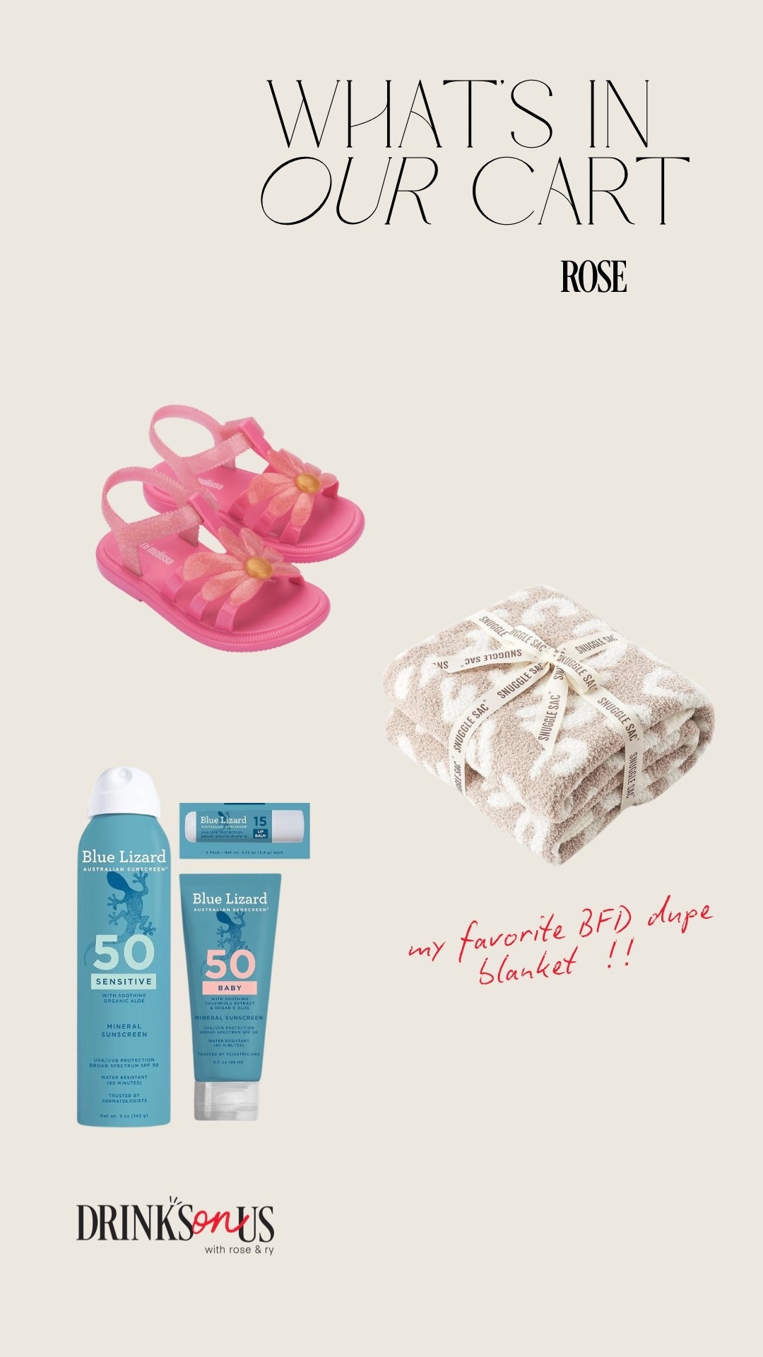 Products mentioned in S03:Episode 19 of Drinks On Us, “Whats In Your Cart?” segment!!

#LTKBaby #LTKTravel #LTKSwim