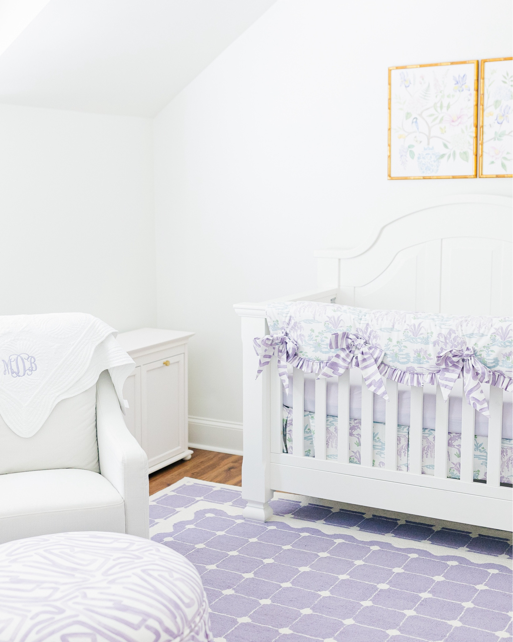 Millie’s Nursery!! Since I went with pink and green in Dottie’s nursery, I decided to switch things up a bit and go with lavender in Millie’s room. Hopefully it will grow with her as she gets older. Special thanks for Prints and Plaids for helping me source the most perfect fabric, to Superior Stitches for making all of the custom bedding, Roman shade and ottoman, and Abby Rogers for getting the most perfect shots of her sweet room! I’m linking what I can for reference! 

Photography: Abby Rogers
Fabric: Prints and Plaids
Seamstress: Superior Stitches
Bookshelf: Wayfair
Artwork: Etsy
Frames: Michaels
Changing Table: Jenny Lind
Lavender Bowl: Bullocks Furniture
Music Box: Baileys
Beaded Cross: It’s Sew Right
Milestone Blocks: The Beaufort Bonnet Company
Rug: Wayfair
Crib Sheet: Burts Bees
Blanket Hamper: TJ Maxx
Hippos: Jelly Cat
Rocker: Wayfair
Monogrammed Blanket: Etsy
Appliqué Pillow: Etsy


#LTKBump #LTKHome #LTKBaby