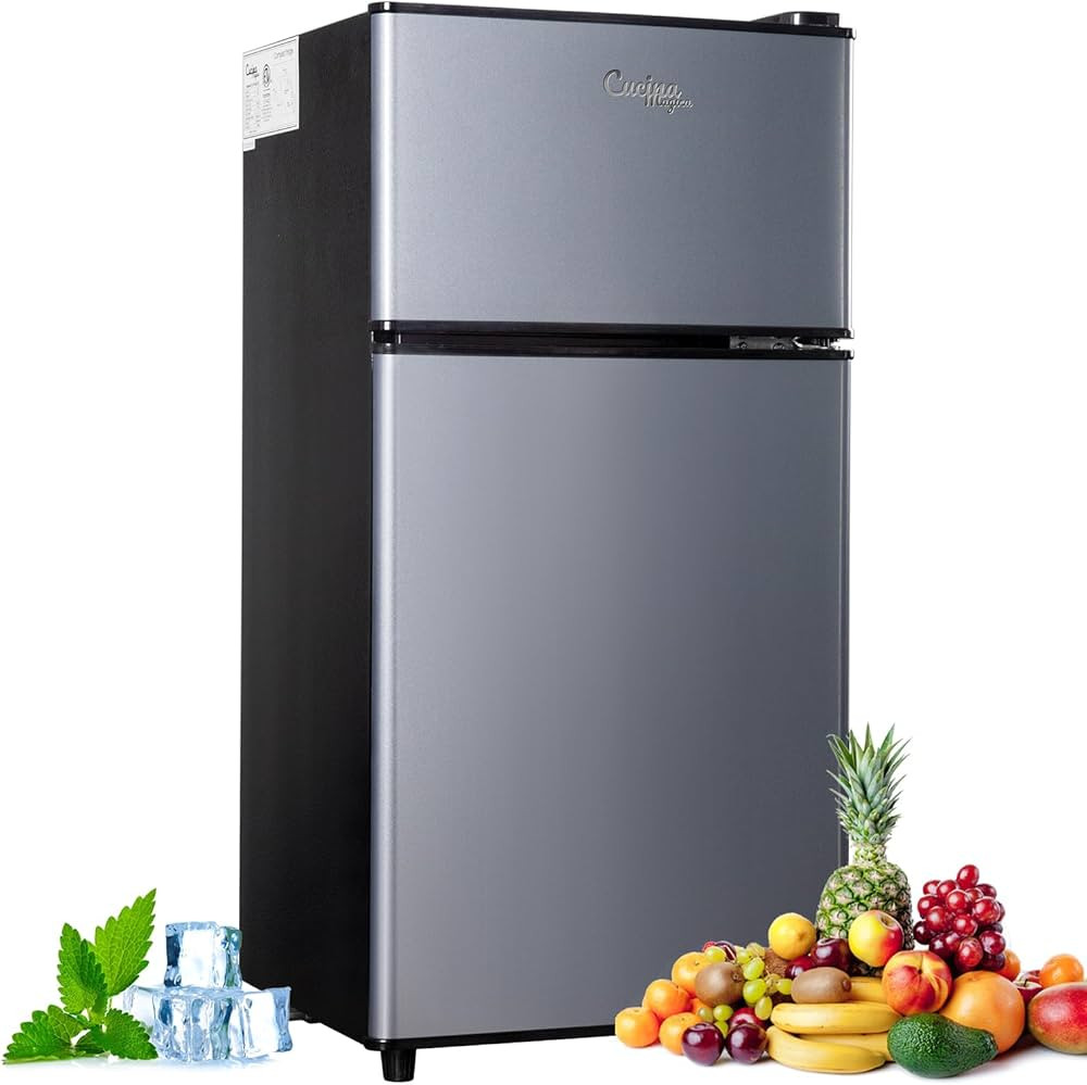 Mini Fridge with Freezer, 3.2 cuft Small Refrigerator, 7 Adjustable Thermostat, Energy Saving, Lo... | Amazon (US)