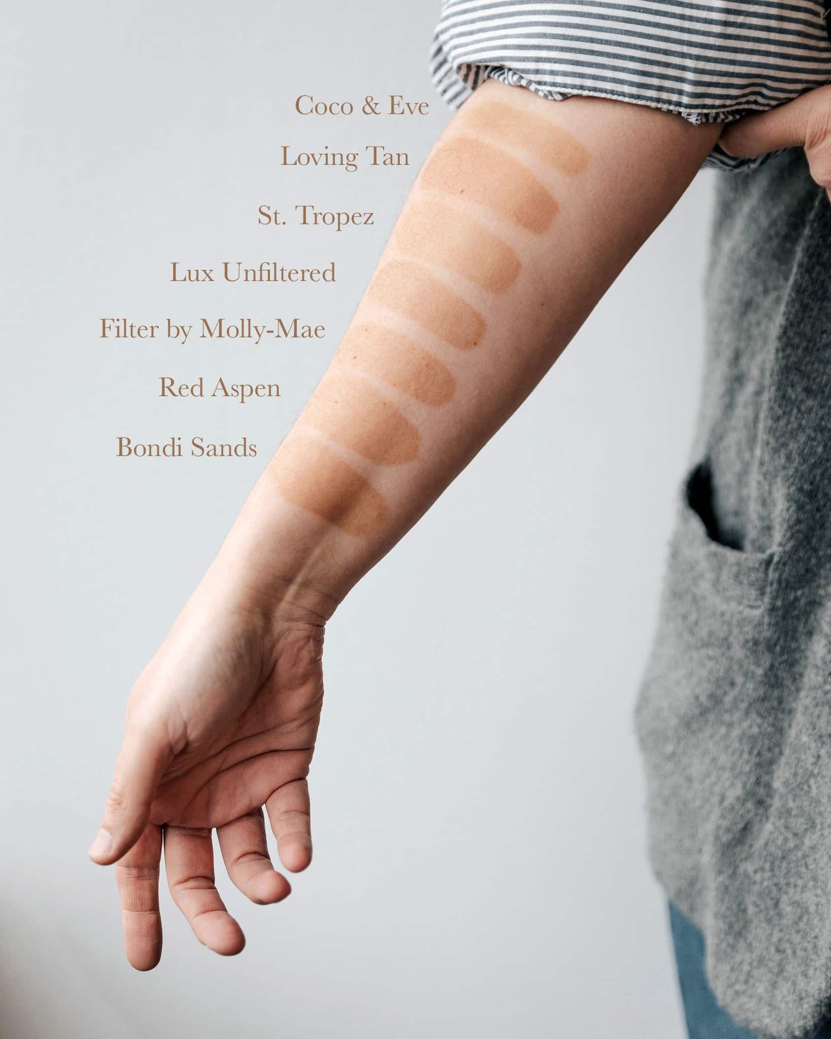 Color testing different self-tanning mousse! This makes me want to switch back to Loving Tan 😍 I feel so loyal to Coco & Eve! See my detailed review of each on chrislovesjulia.com. 

#LTKFind #LTKbeauty