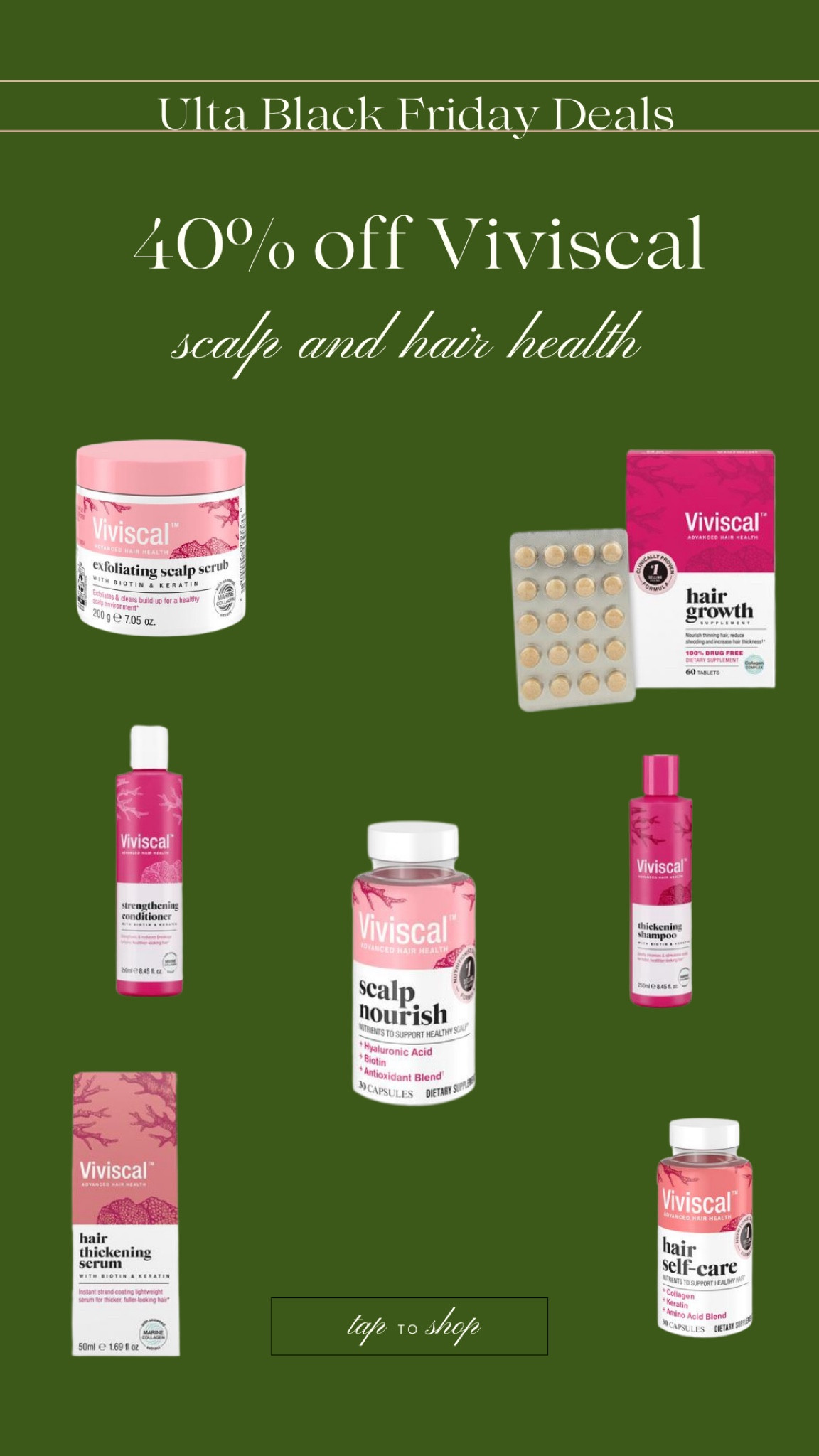 Ulta is covering all of the bases! I didn’t even know they sold Viviscal 🫨 but 40% off products specialized in hair growth is crazy!  

#LTKsalealert #LTKHoliday #LTKbeauty
