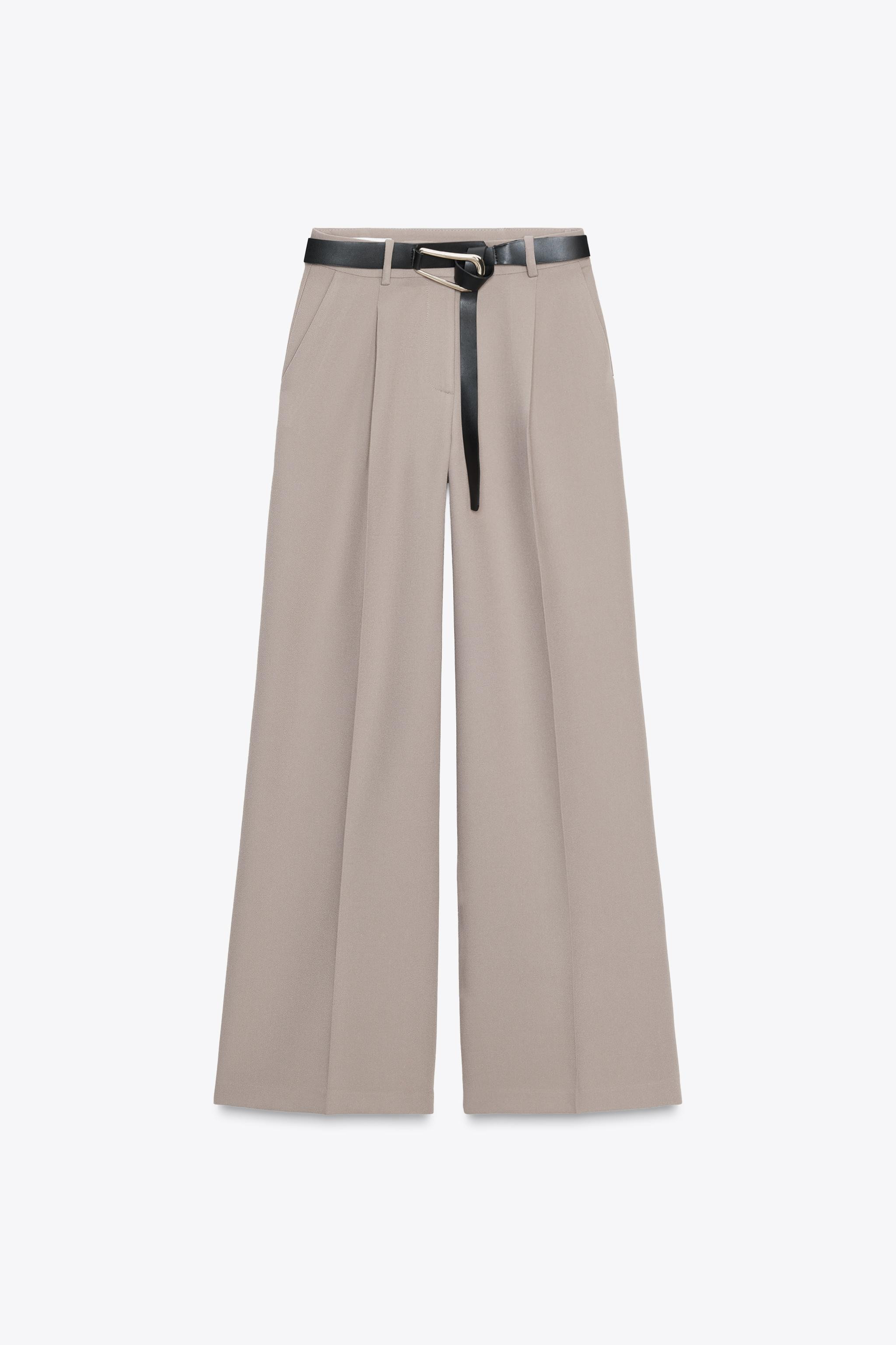 STRAIGHT-LEG DARTED TROUSERS WITH BELT | Zara US