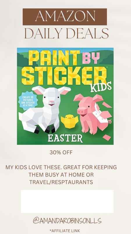 Amazon Daily Deals
Paint by sticker Easter book

#LTKsalealert #LTKkids #LTKfindsunder50