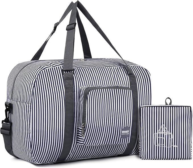Wandf Foldable Travel Duffel Bag Luggage Sports Gym Water Resistant Nylon | Amazon (US)