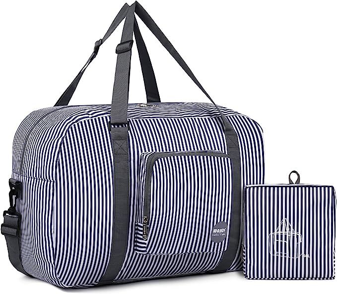Wandf Foldable Travel Duffel Bag Luggage Sports Gym Water Resistant Nylon | Amazon (US)