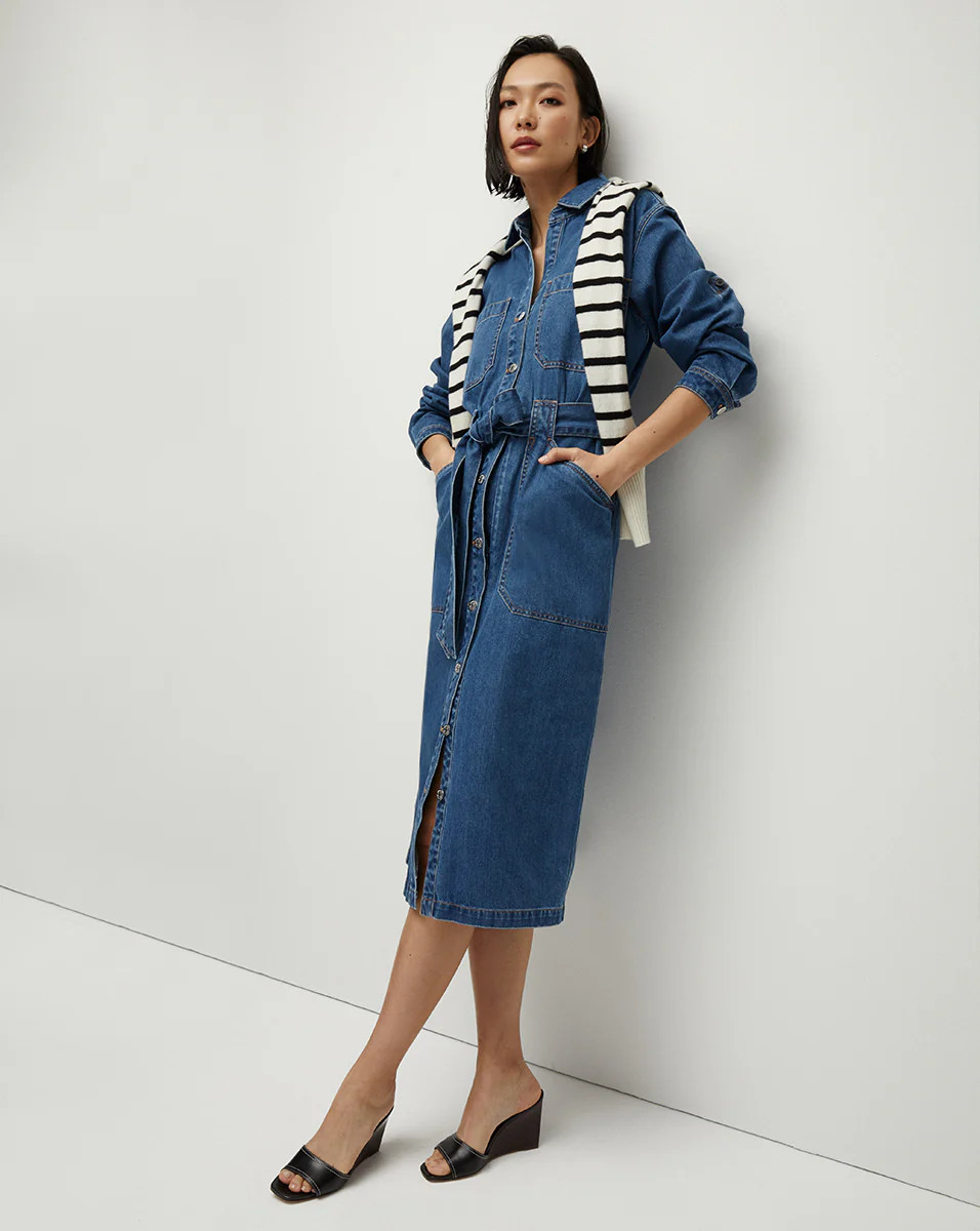 Evelyn Chambray Dress | Veronica Beard