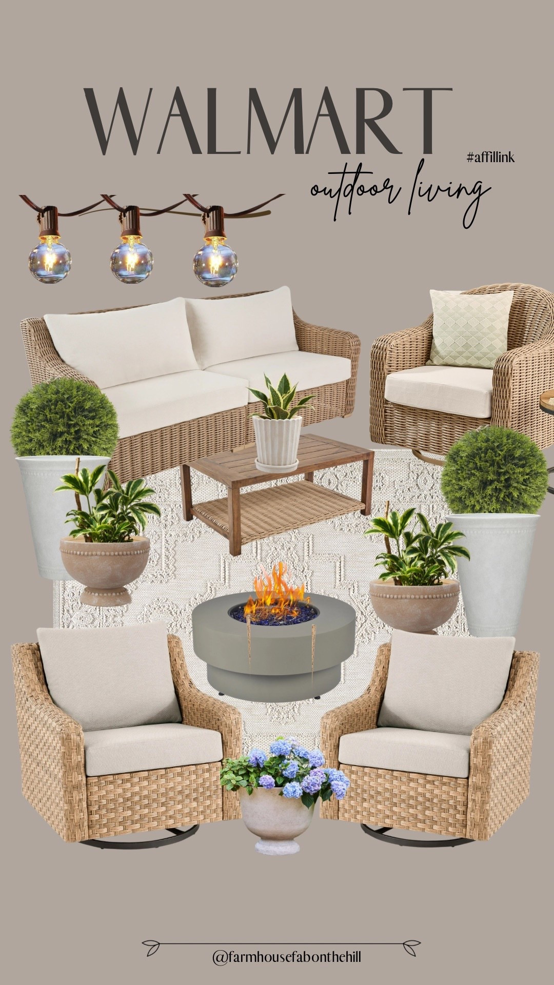 Walmart outdoors.. BHG wicker furniture and My Texas House planters and plants. Rugs for outdoor use 

#LTKoutdoors

#LTKSeasonal #LTKHome