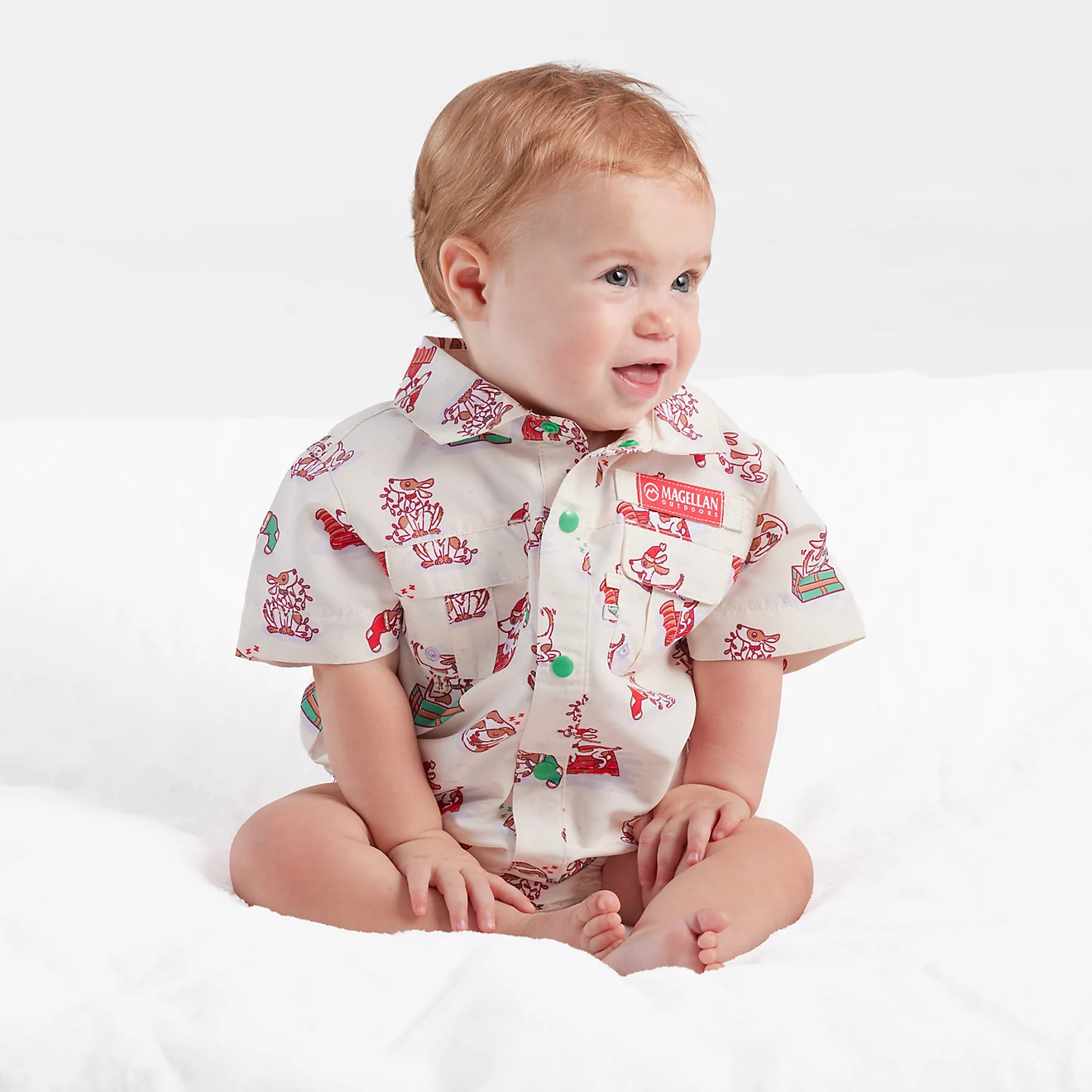 Magellan Outdoors Infant Boys' Laguna Madre Holiday Christmas Pup Onesie | Academy Sports + Outdoors