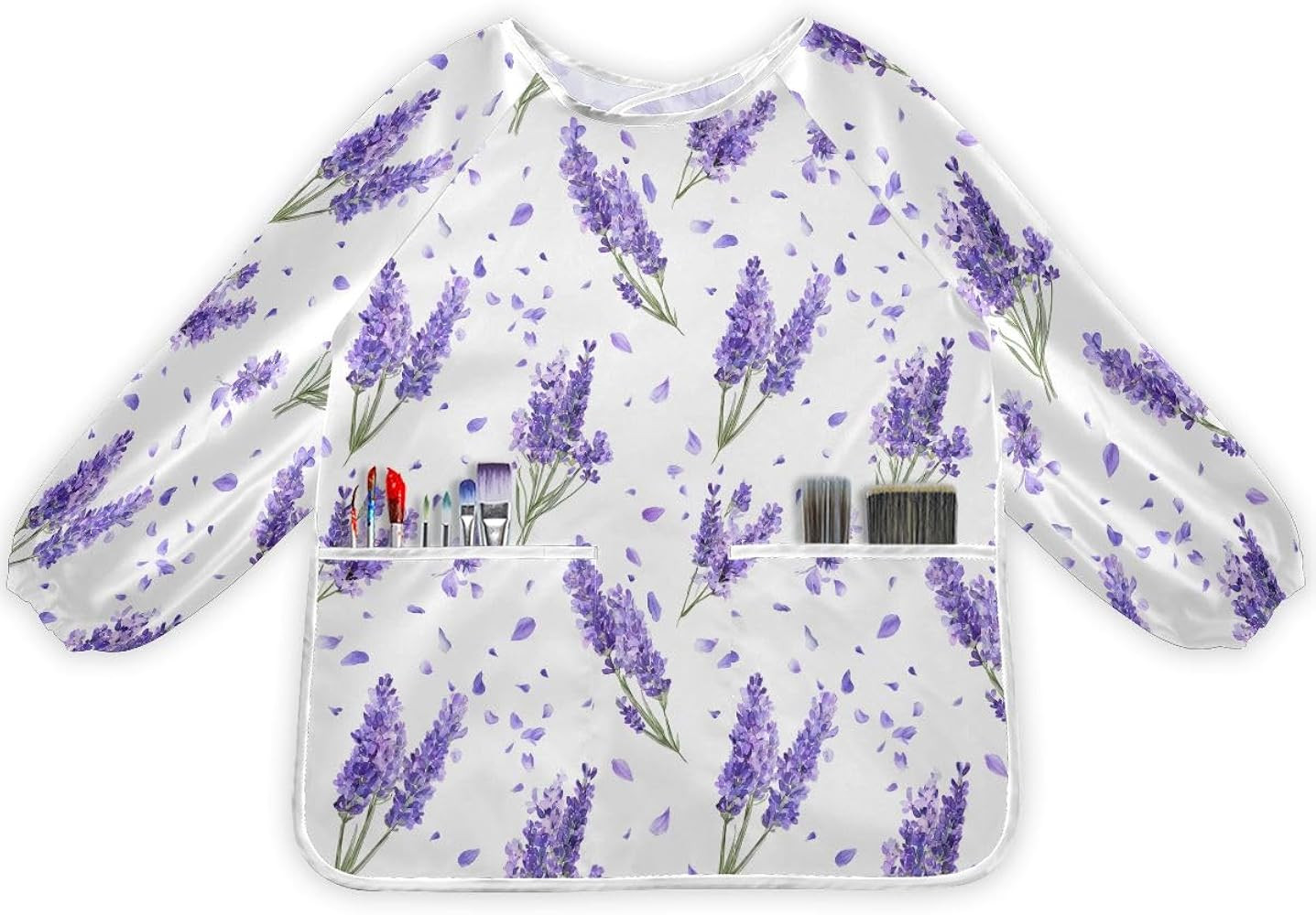SUABO Kids Art Smock Waterproof Sleeved Bib Smock Long Sleeve Bibs Lavender Flower Child Painting... | Amazon (US)