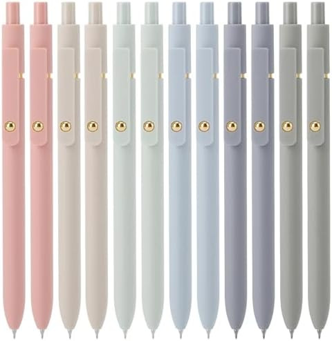Ddaowanx Gel Pens, 12 Pcs 0.5mm Quick Dry Black Ink Pens Fine Point Smooth Writing Pens, Cute Off... | Amazon (US)