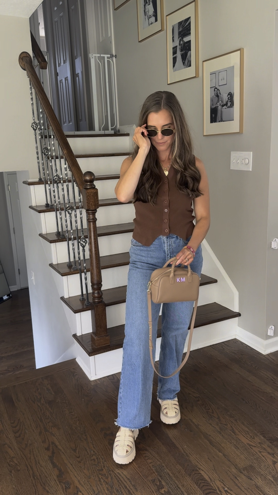 fall transition mom outfit idea/inspo! Wearing a small in the sweater vest and a 4/27 in the denim. Shoes are also TTS! 

#LTKSeasonal #LTKShoeCrush #LTKFindsUnder100