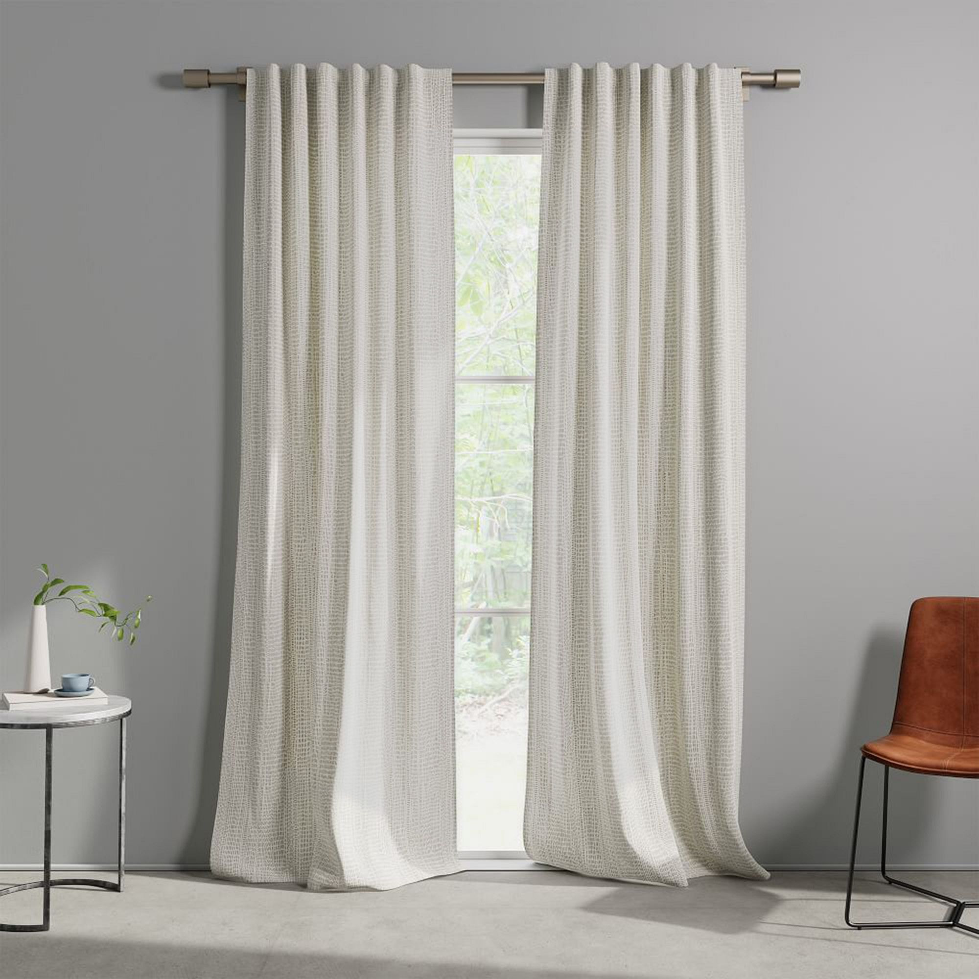 Cotton Canvas Bomu Blackout Curtain (Set of 2) | West Elm (US)