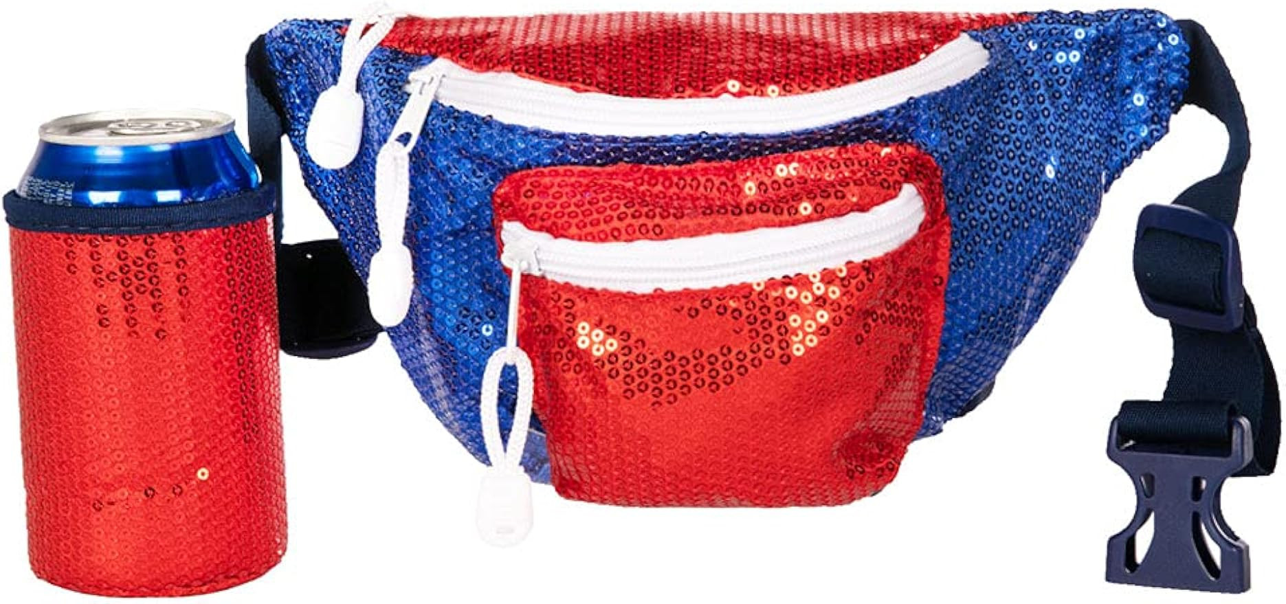 Tipsy Elves American Flag Fanny Packs with Drink Holder - USA Fanny Pack for 4th of July BBQ, Poo... | Amazon (US)