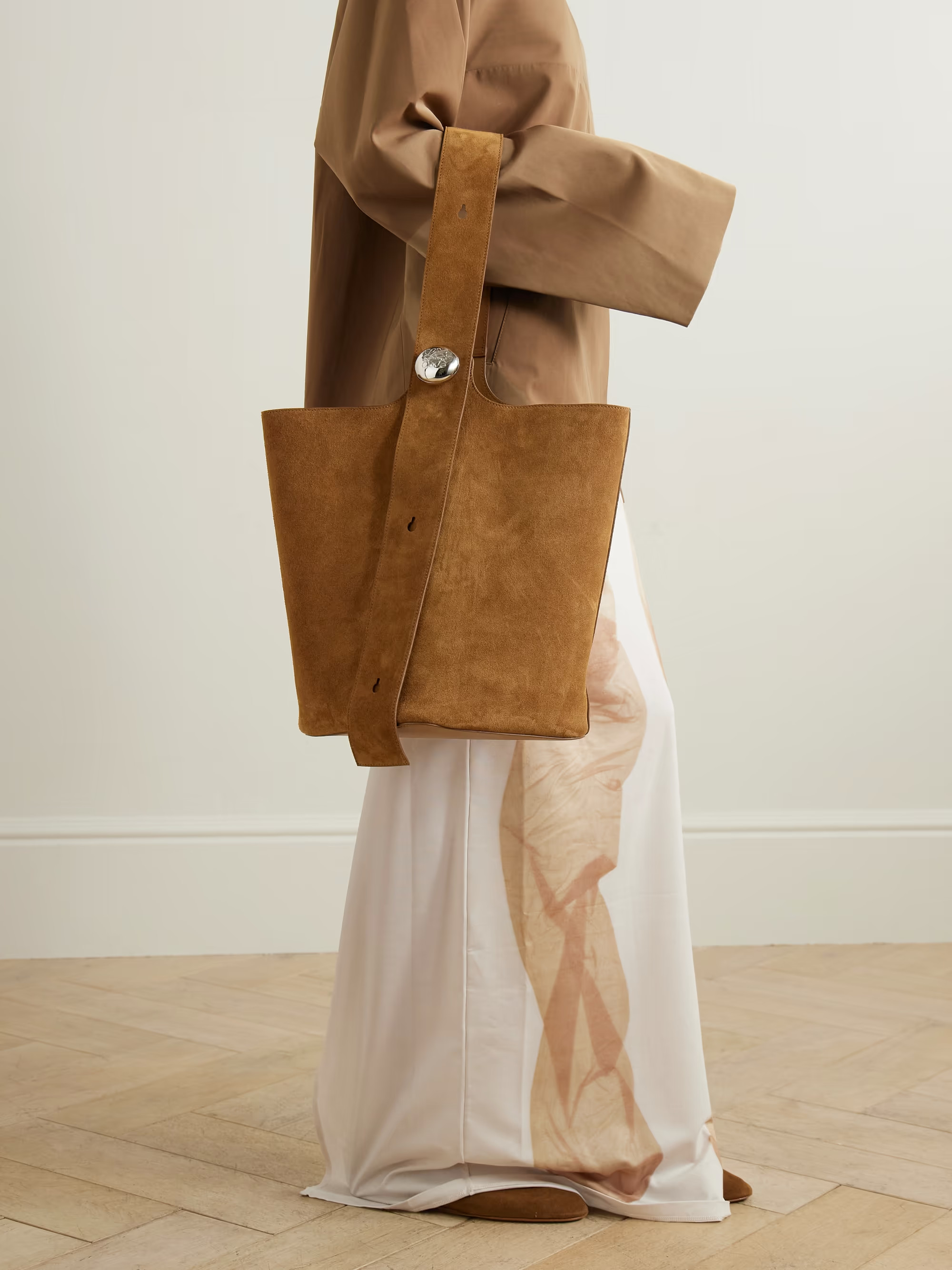 Pebble embellished suede bucket bag | NET-A-PORTER (US)