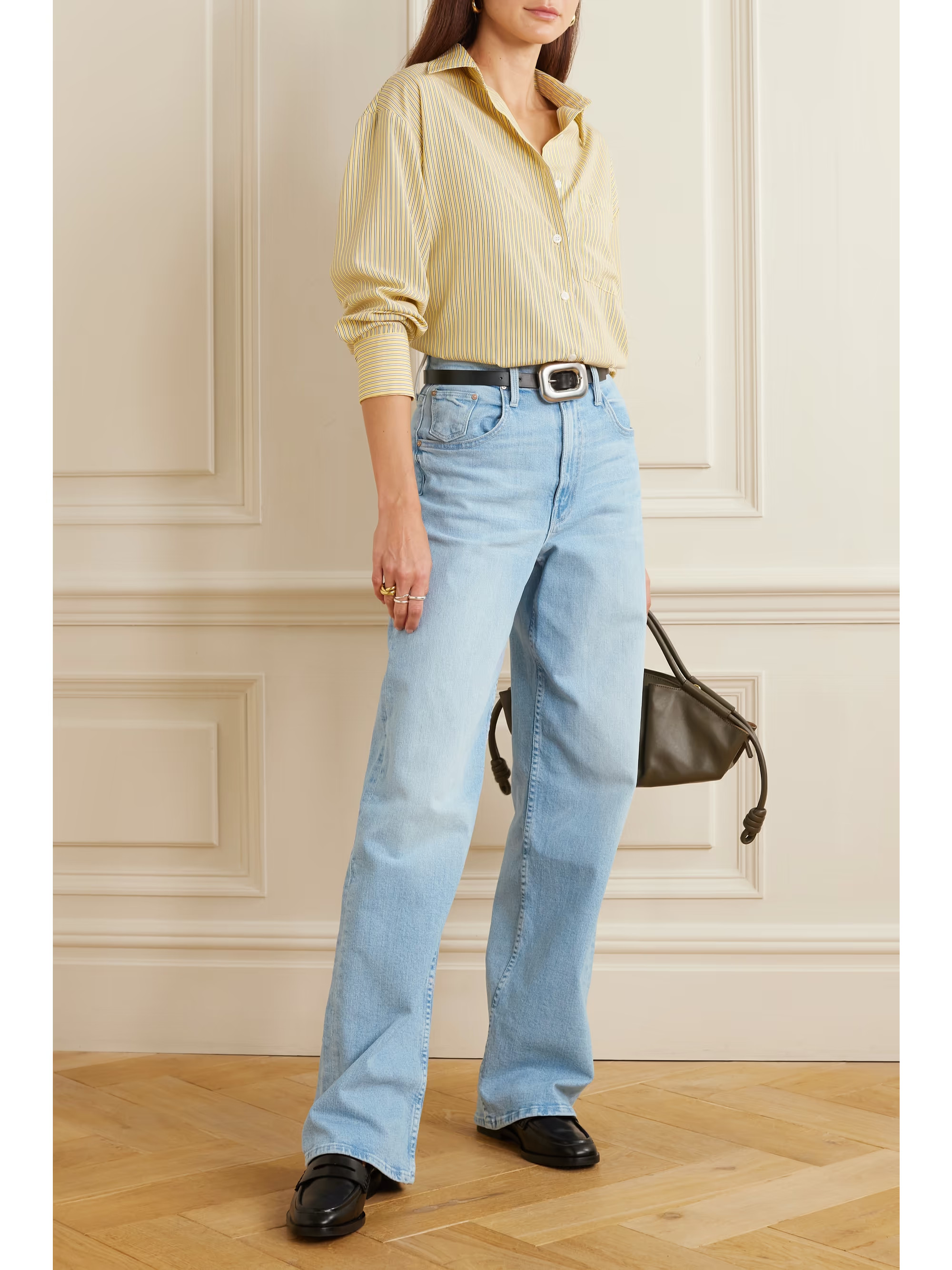 + NET SUSTAIN Spinner Zip Heel high-rise wide-leg jeans | NET-A-PORTER (UK & EU)