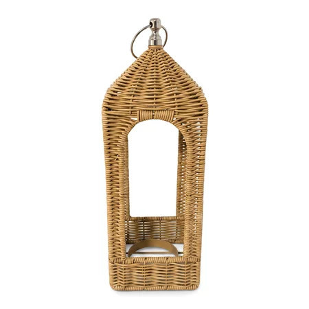 Woven Rattan Arch Lantern - Decorative Natural Wicker Candle Holder with Silver Hanging Ring - Perfect New Home & Wedding Gift，Lanterns Decorative Indoor | Walmart (US)